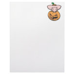 cute pig in jack-o-lantern pumpkin customized letterhead