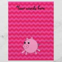 Cute pig pink chevrons full color flyer