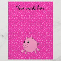 Cute pig pink stars flyer