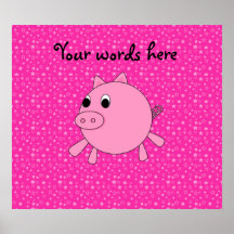 Cute pig pink stars print