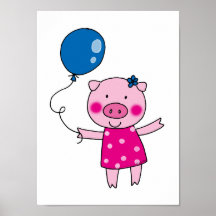 Cute pig poster