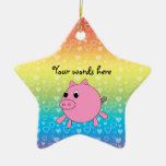 Cute pig rainbow hearts ornaments