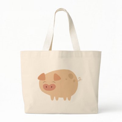 Cute Pig Tote Bag by turtlepig