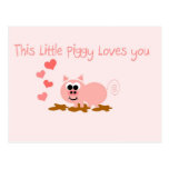 Cute Pig Valentine's Day Postcard