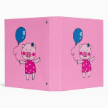 Cute pig vinyl binder