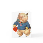 Cute Pig Will Squeal Valentine's Day Card Cards