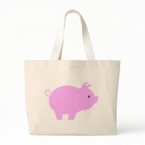 Cute Piglet Silhouette Canvas Bags