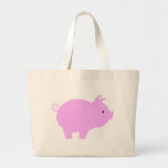 Cute Piglet Silhouette Canvas Bags