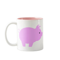 Cute Piglet Silhouette Coffee Mugs
