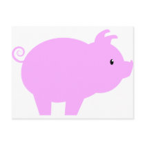 Cute Piglet Silhouette Post Cards