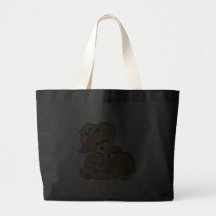 cute pilgrim teddy bear with turkey canvas bags