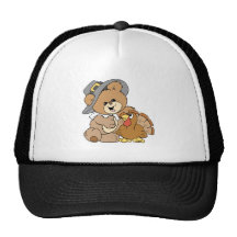 cute pilgrim teddy bear with turkey hats