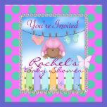 CUTE PINK AFRICAN AMERICAN BABY SHOWER INVITATION invitations