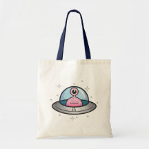 Cute Pink Alien Tote Bag