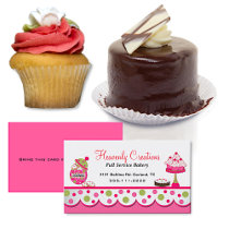 Cute Pink and Green Bakery Business Card
