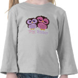 Cute Pink and Purple Owls Big Sister T Shirt