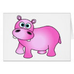 Cute Pink Baby Hippo Card