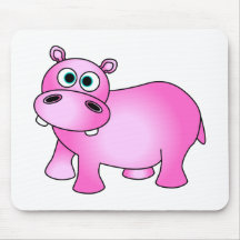 Cute Pink Baby Hippo Mousepads