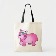 Cute Pink Baby Hippo Tote Bag