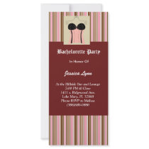 Cute Pink Bachelorette Party Invitation with Se... Rack Card
