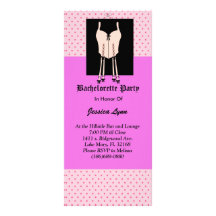 Cute Pink Bachelorette Party Invitation with Se... Rack Card