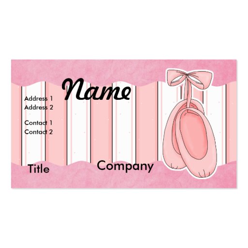 Cute Pink Ballerina Toe Shoes Business Cards