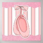 Cute Pink Ballerina Toe Shoes Poster
