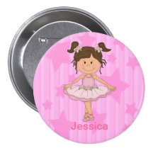 Cute Pink Ballet Girl On Stars and stripe
