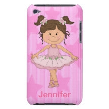 Cute Pink Ballet Girl On Stars and stripe iPod Case-Mate Cases