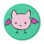 Cute Pink Bat Refrigerator Magnets