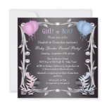 Cute Pink & Blue Zebras Baby Gender Reveal Shower Custom Announcements
