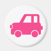 Cute pink car fridge magnets