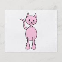 Cute Pink Cat Cartoon. Personalized Flyer