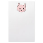 Cute Pink Cat Personalized Stationery