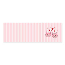 Cute Pink Cats, with Red Love Hearts. Business Card