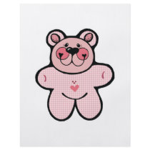 cute pink chequered  bear flyer