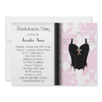 CUTE PINK Corset Sexy Bachelorette Wedding Invite