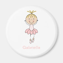Cute , Pink, Dancing  Ballerina Refrigerator Magnet