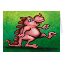 Cute Pink Dragon Card
