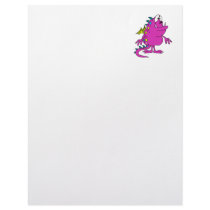 cute pink dragon monster creature personalized letterhead