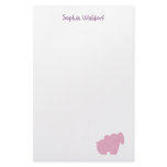Cute Pink Elephant Custom Stationery