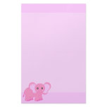 Cute Pink Elephant Stationery