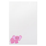Cute Pink Elephant Stationery