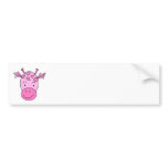 Cute Pink Giraffe. Bumper Stickers
