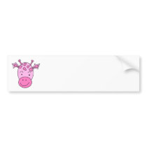 Cute Pink Giraffe. Bumper Stickers