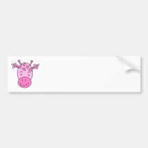 Cute Pink Giraffe. Bumper Sticker