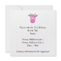 Cute Pink Giraffe. Personalized Announcements