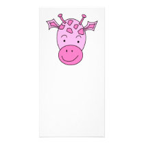 Cute Pink Giraffe. Custom Photo Card