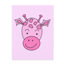 Cute Pink Giraffe. Post Cards