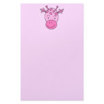 Cute Pink Giraffe. Stationery Paper